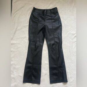 Mango black faux leather pants size 1